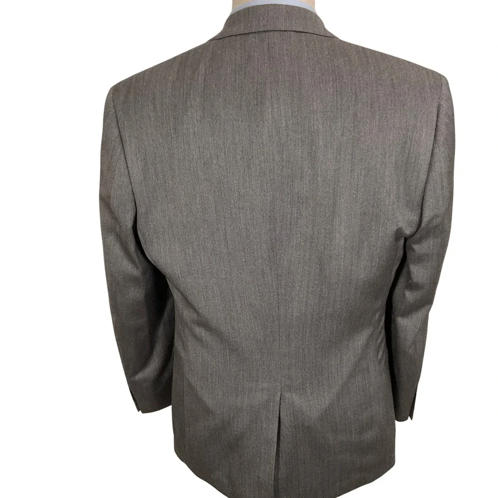 Lauren Ralph Lauren Blazer Mens 40R Gray Herringbone Camel Hair‎ Wool Sport Coat